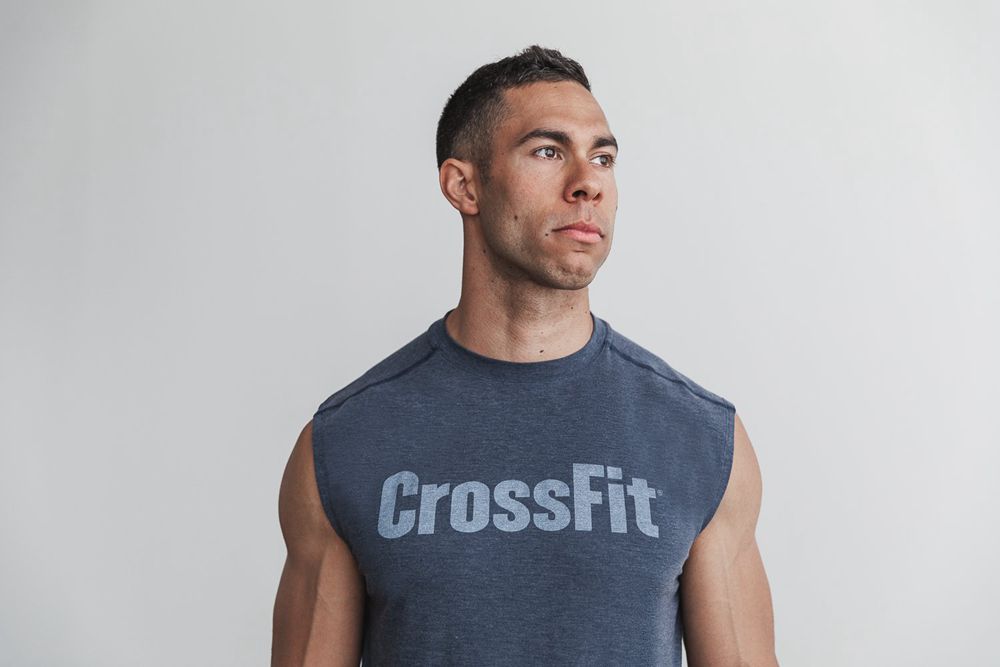 NOBULL Men's Crossfit®  Tee - Navy - Ireland (0954NRYOJ)